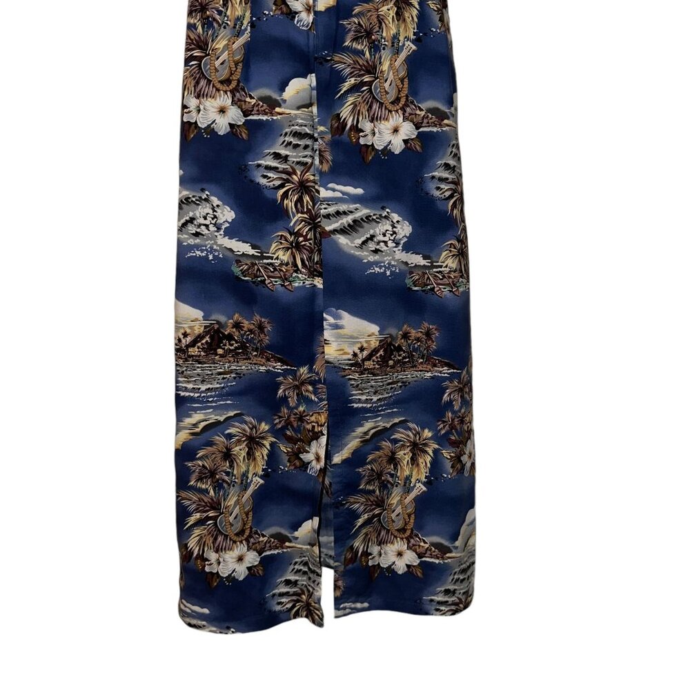 Vtg Hilo Hattie Hawaii Muumuu Beach Dress Womens 8 Blue Mumu Floral Hawaiian - Picture 8 of 10